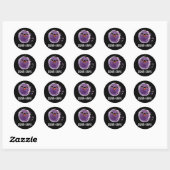 Sticker Rond Disinte-grape Funny Grape Pun Dark BG (Feuille)