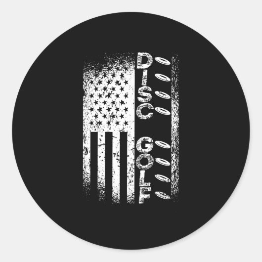 Sticker Rond Disk Golf American Flag USA Patriot (Devant)