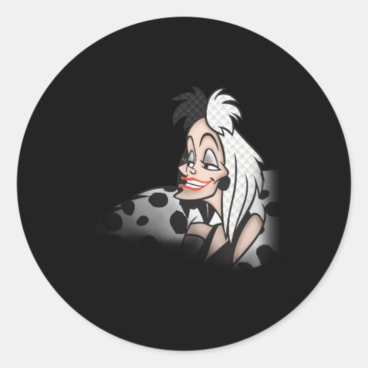 Sticker Rond Disney101 Dalmations Evil Cruella (Devant)