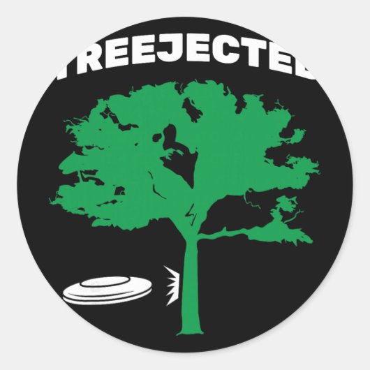 Sticker Rond Disque de golf volant Treejected (Devant)