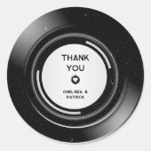 Sticker Rond Disque de vinyle de musique rétro Simple remerciem (Devant)