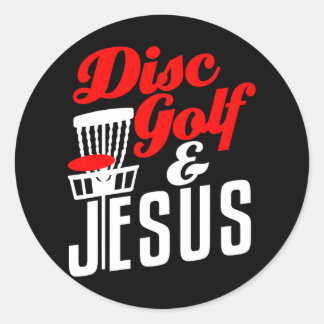 Sticker Rond Disque Golf Jesus Christian Funny Golfing Golfer