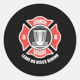 Sticker Rond Disque Golf Rechercher Et Secourir Ne Laisser Aucu