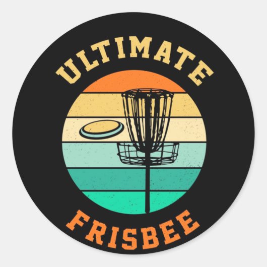 Sticker Rond Disque Golf Ultimate Frisbee (Devant)