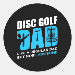 Sticker Rond Disque Golf Vintage Drôle Disque Golf Papa Lover P