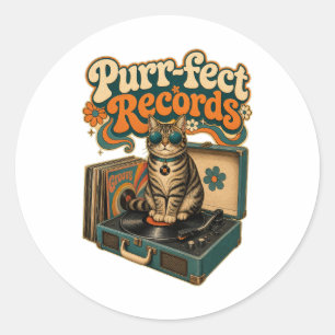 Sticker Rond Disque Parfait Groove Cat