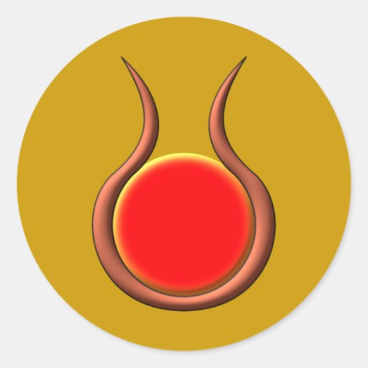 Sticker Rond Disque solaire Cornes sun disk horns (Devant)