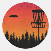 Sticker Rond Disque vintage Golf Frolf Frisbee Player Retro (Devant)