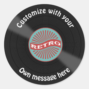 Sticker Rond Disque vinyle customisé