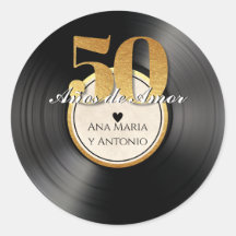 Disque vinyle rétro espagnol 50e anniversaire