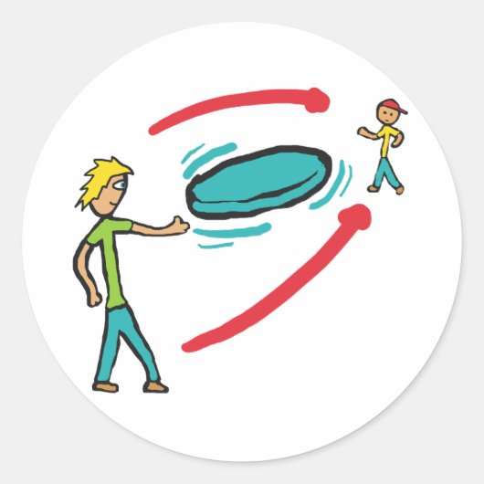 Sticker Rond Disque volant Frisbee (Devant)