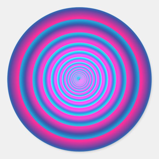 Sticker Rond Disque Vortex Circulaire Fou Violet Hypnotique (Devant)