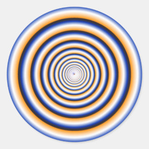 Sticker Rond Disque Vortex Circulaire Hypnotique Blanc Fou