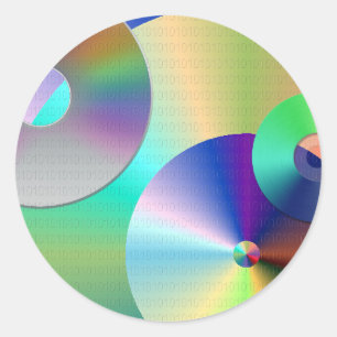 Sticker Rond Disques compacts
