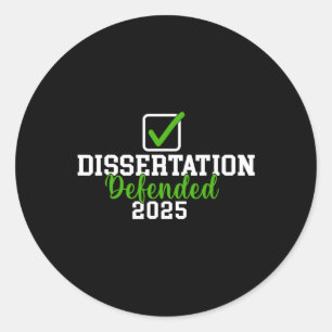 Sticker Rond Dissertation Défendée 2025 Pour Doctorat G De Doct