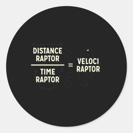 Sticker Rond Distanceraptor Velociraptor Timeraptor Dinosaur Ma (Devant)