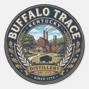 Sticker Rond Distillerie Buffalo Trace Kentucky