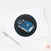 Sticker Rond Distorsion Bleue (Enveloppe)