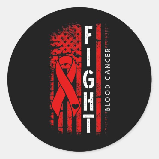 Sticker Rond Distorsion USA Drapeau Rouge Ruban Lutter contre l (Devant)