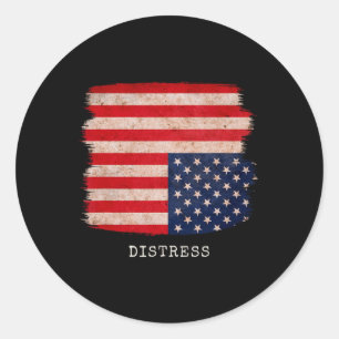 Sticker Rond Distress Updown American Patriotic 4 Juillet D