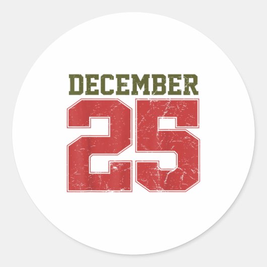 Sticker Rond Distressed December 25  (Devant)