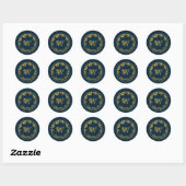 Sticker Rond Distressed monogram (Feuille)