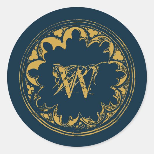 Sticker Rond Distressed monogram (Devant)