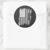 Sticker Rond Distressed USA Distressed White Strid Nom personna (Sac)