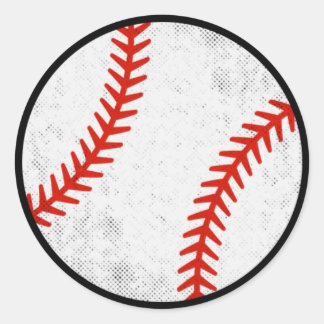 Sticker Rond Distressed Vintage Baseball Graphic Design