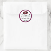 Sticker Rond Distributeur de baguette à lèvres rouge Emballage  (Sac)