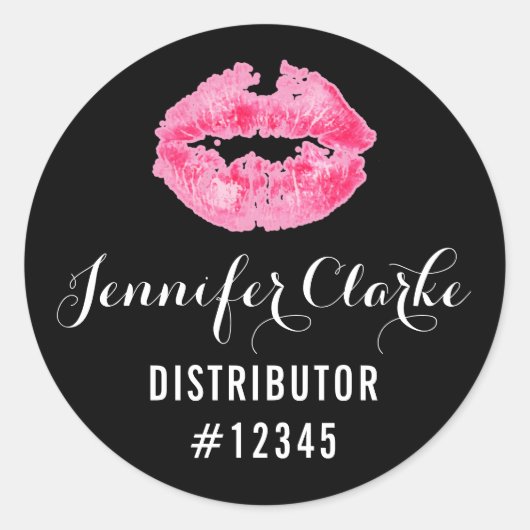 Sticker Rond Distributeur de bâton à lèvres rose Sceau d'emball (Devant)