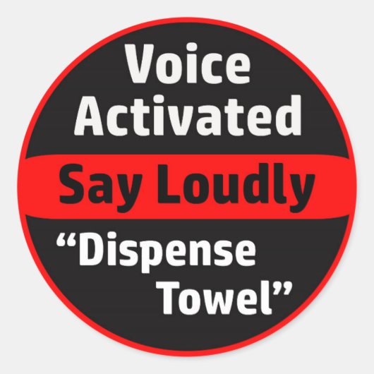 Sticker Rond Distributeur de serviettes en papier activé par la (Devant)