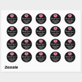 Sticker Rond Distributeur Lipstick Rose Lips Kiss Merci (Feuille)