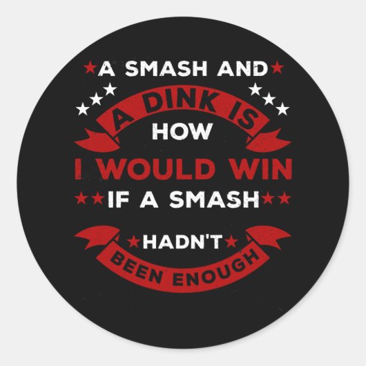 Sticker Rond Dit Funny Pickleball (Devant)