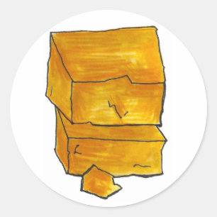 Sticker Rond Dites Fromage au fromage au fromage au fromage Cui