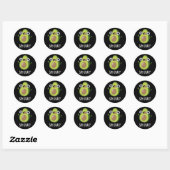 Sticker Rond Dites Guac Funny Avocado Pun Dark BG (Feuille)