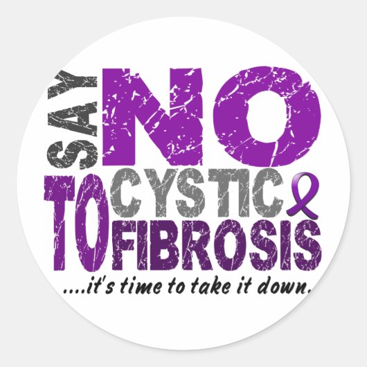Sticker Rond Dites NON À La Fibrose kystique 1 (Devant)