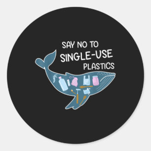 Sticker Rond Dites Non À La Protection De l'environnement Plast