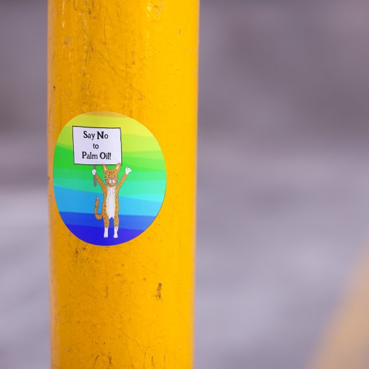 Sticker Rond Dites non à l'huile de palme Eco