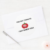 Sticker Rond Dites Tomate (Enveloppe)