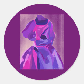 Sticker Rond Diva Fashionista En Bleu