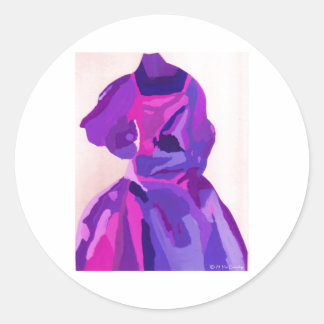 Sticker Rond Diva Fashionista En Bleu