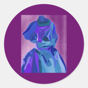 Sticker Rond Diva Fashionista En Bleu I