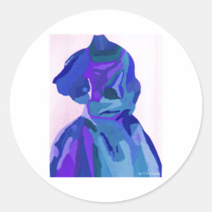 Sticker Rond Diva Fashionista En Bleu I