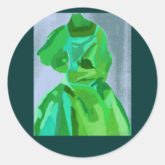 Sticker Rond Diva Fashionista En Été