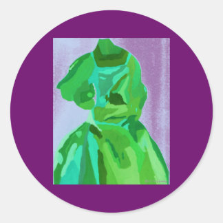 Sticker Rond Diva Fashionista En Été