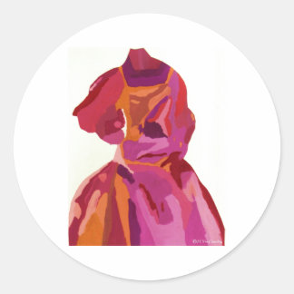 Sticker Rond Diva Fashionista Rouges d'automne