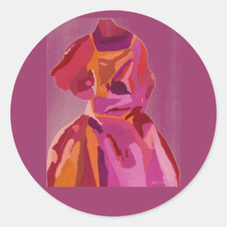 Sticker Rond Diva Fashionista Rouges d'automne