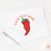 Sticker Rond Diva piment kawaii personnalisée (Enveloppe)