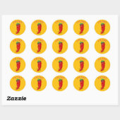 Sticker Rond Diva Piment Rouge Chaud Modifiable (Feuille)